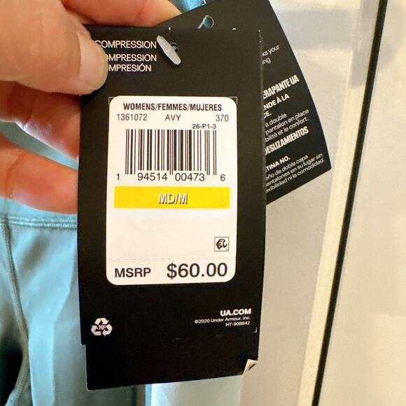 UNDER ARMOUR Project Rock Ankle Crop Leggings Toddy Green | Medium - Picture 7 of 11